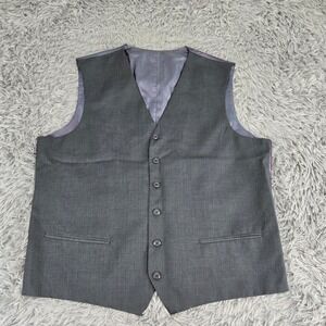 Unbranded Suit Vest Mens XL Charcoal Grey Excellent Pinstripe‎ Formal Business